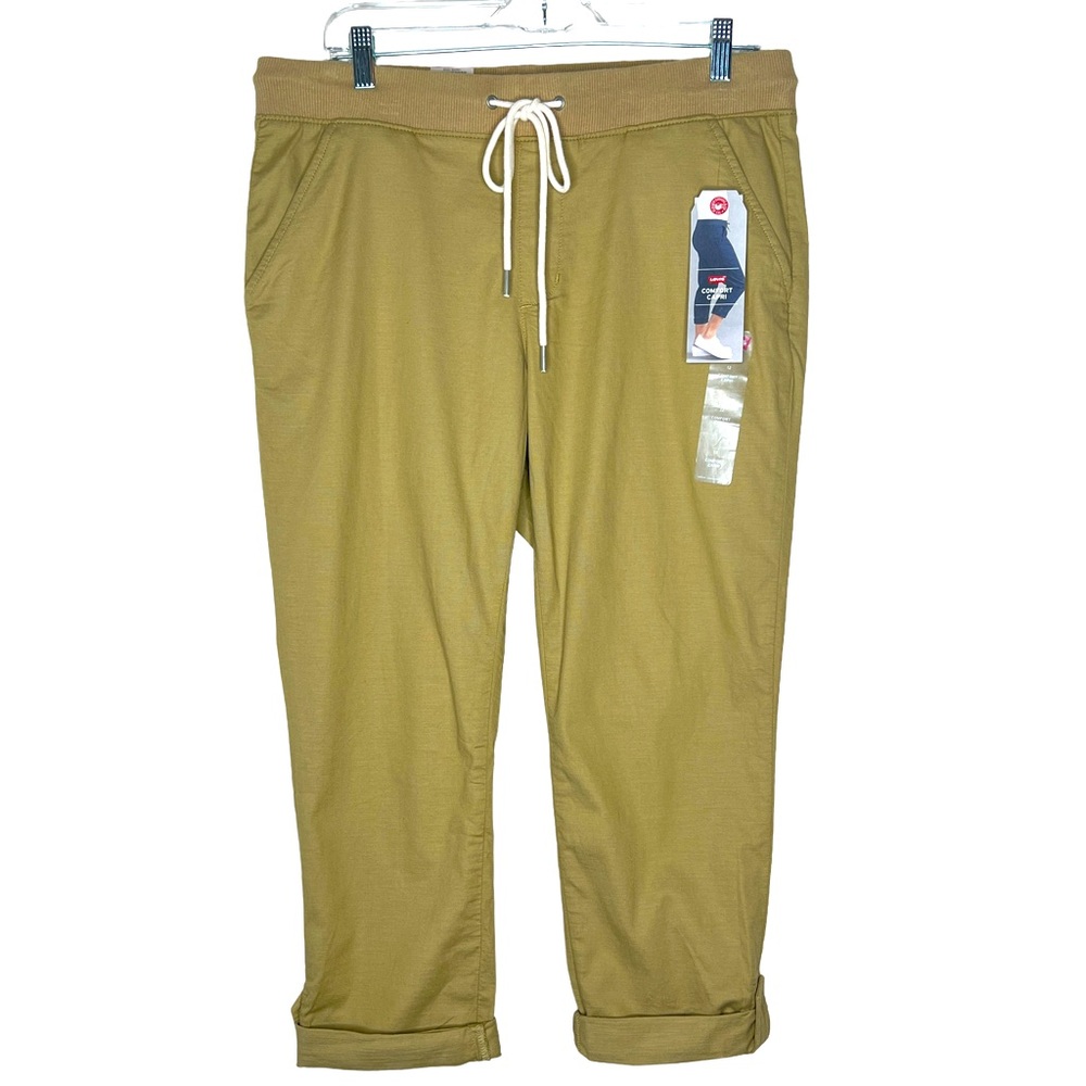 Levi's Harvest Gold Mid Rise Cotton Blend Rolled Hem Comfort Capri Pants Size 12